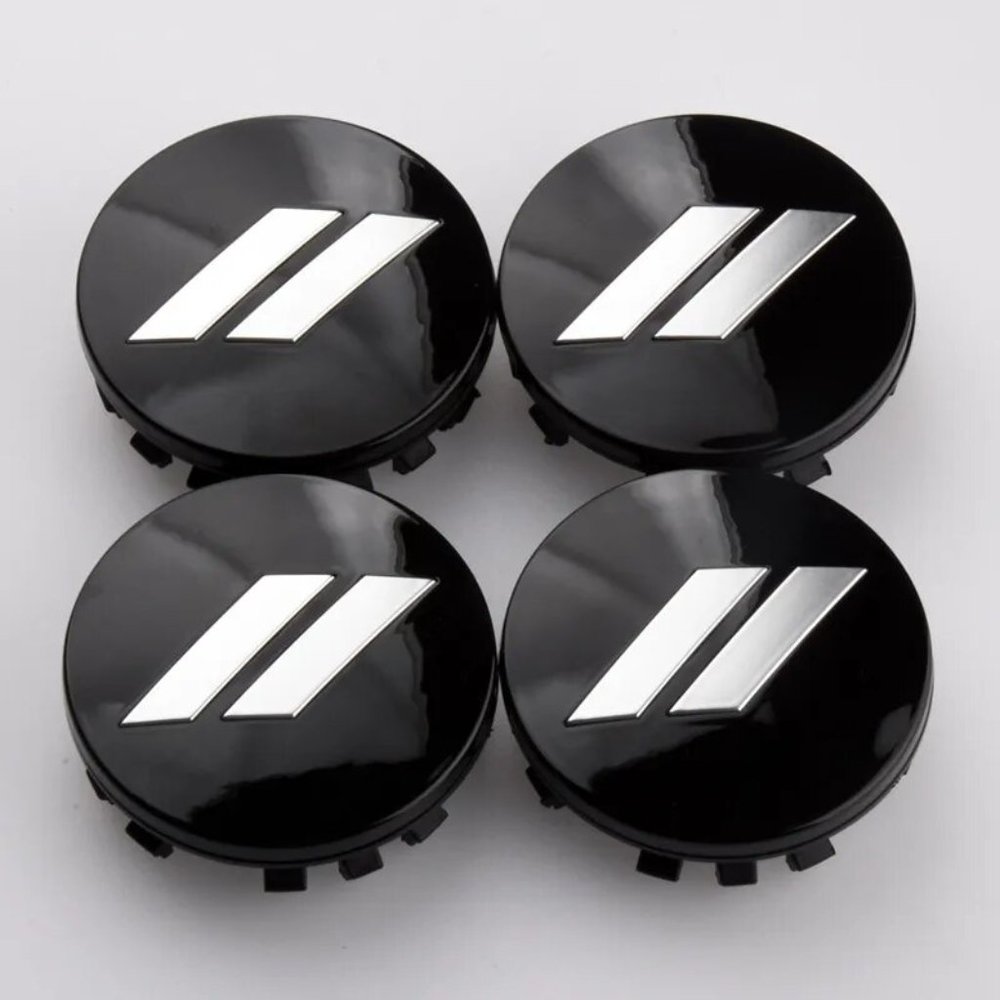 New 63MM 4 Pcs Black Silver SRT Wheel Center Caps Dodge Durango Charger Cha…